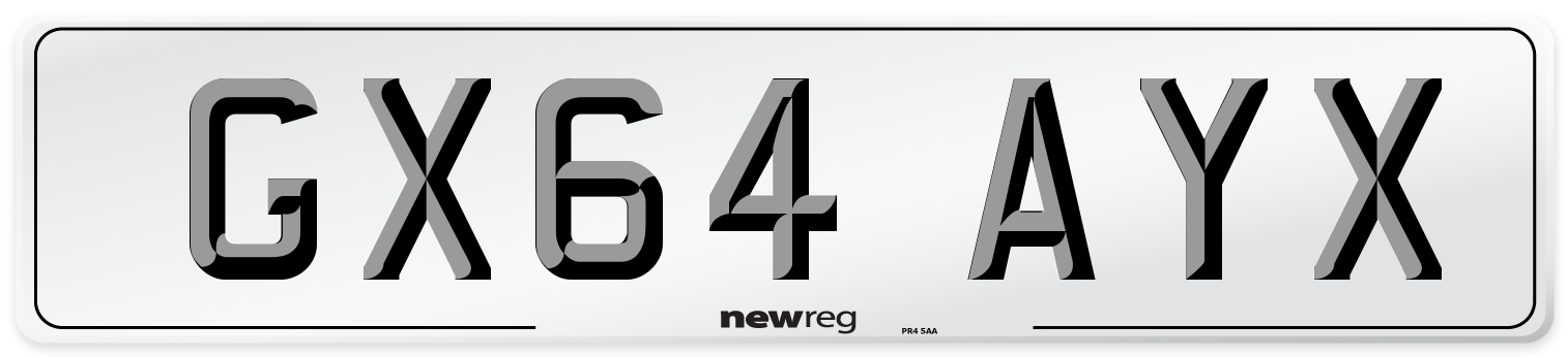 GX64 AYX Number Plate from New Reg